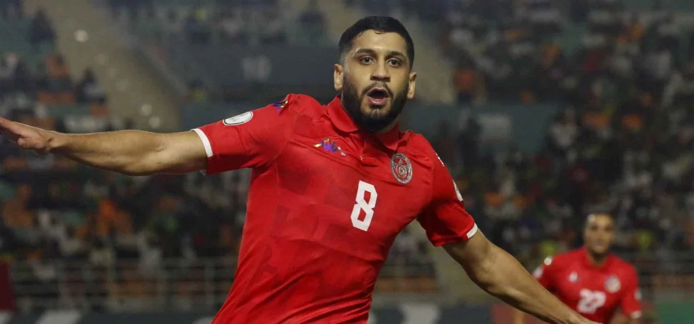 حمزة رفيعة يسجل هدف تونس رقم 100 في تاريخ كأس أمم إفريقيا