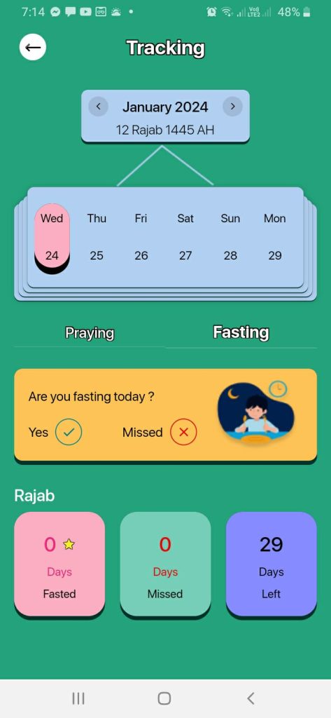 جدول لتشجيع الأطفال على الصلاة والصيام