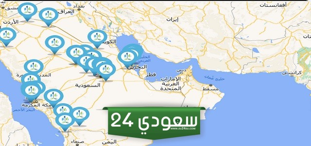 خريطة المدن الصناعية في المملكة العربية السعودية