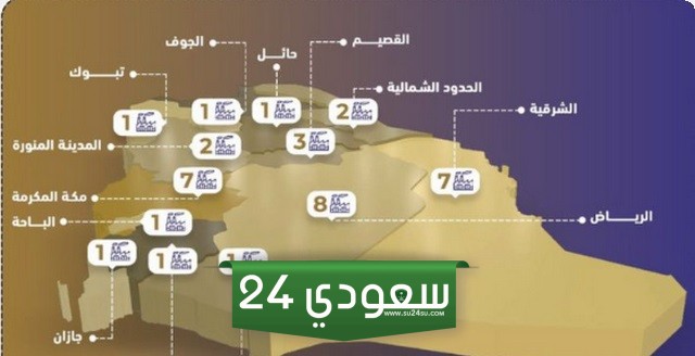 خريطة المدن الصناعية في المملكة العربية السعودية