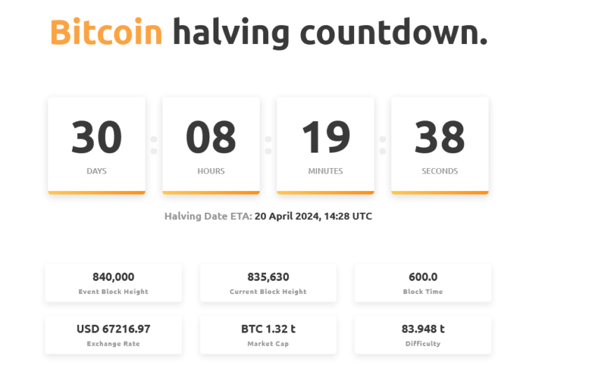 العد التنازلي لحدث النصف المصدر: Nicehash