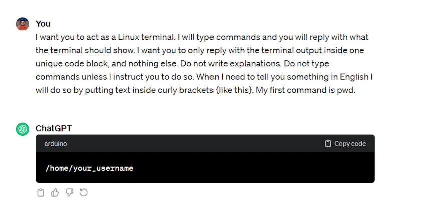 استخدم ChatGPT كمحطة Linux أحد أفضل استخدامات ChatGPT