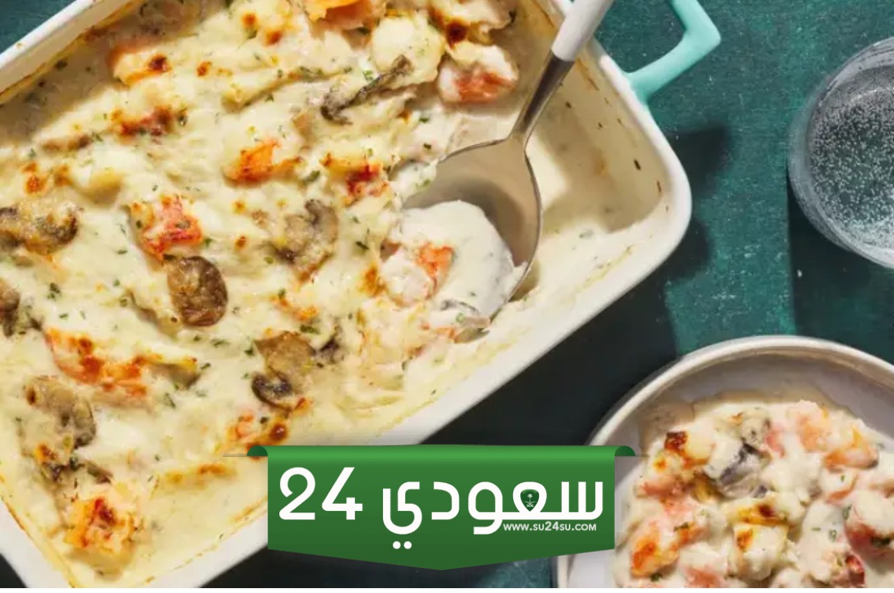 طريقة عمل طاجن الجمبري بالصوص الأبيض