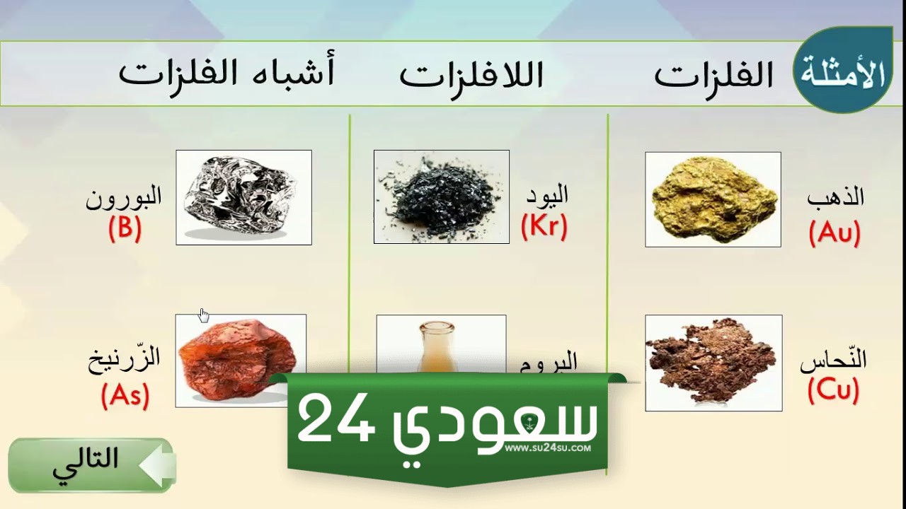 ماهو العنصر الذي خواصه وسط بين الفلزات واللافلزات